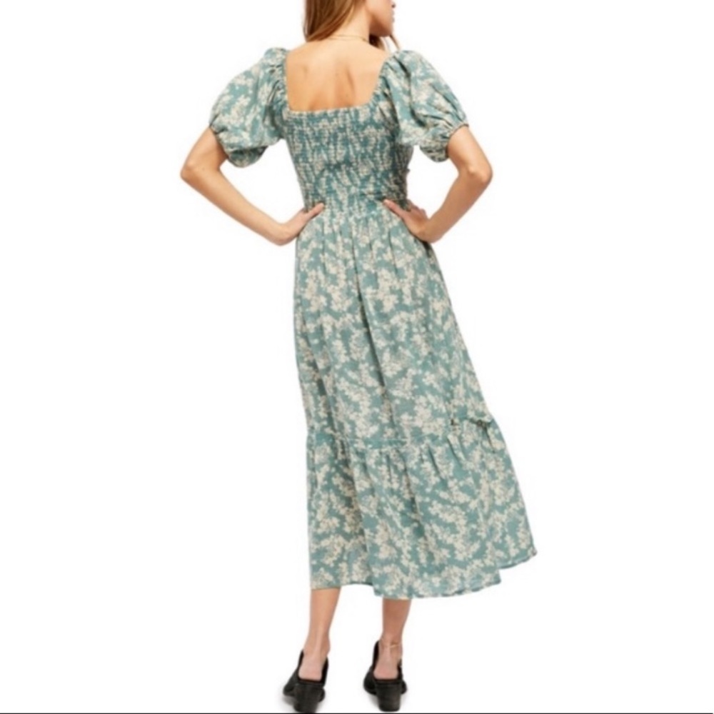 NEW Free People Ellie Floral Boho Prairie Cottagecore Tier Maxi Cotton Dress XS - Picture 4 of 15
